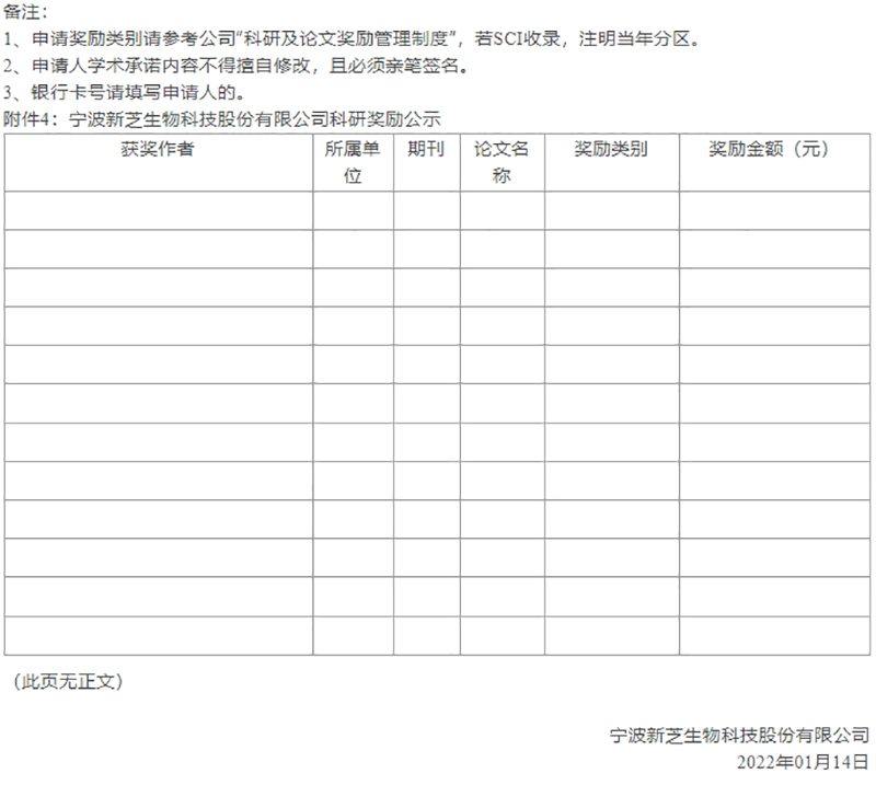 科研獎勵公示